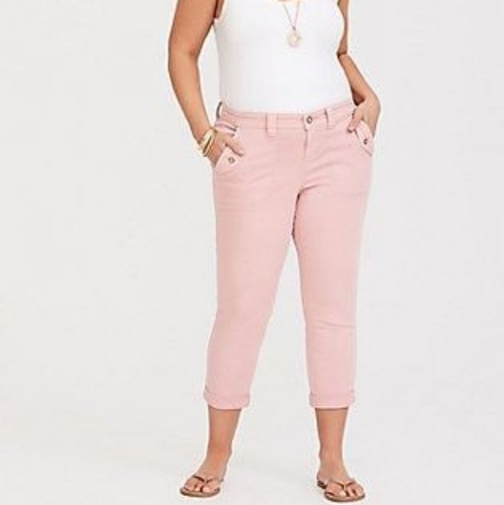 NWT Pink Surplus Boyfriend Fit Crops